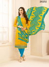 Yellow Colour Designer Latest Fancy Casual Wear Cotton Jacquard Embroidered Dress Material Collection 26252